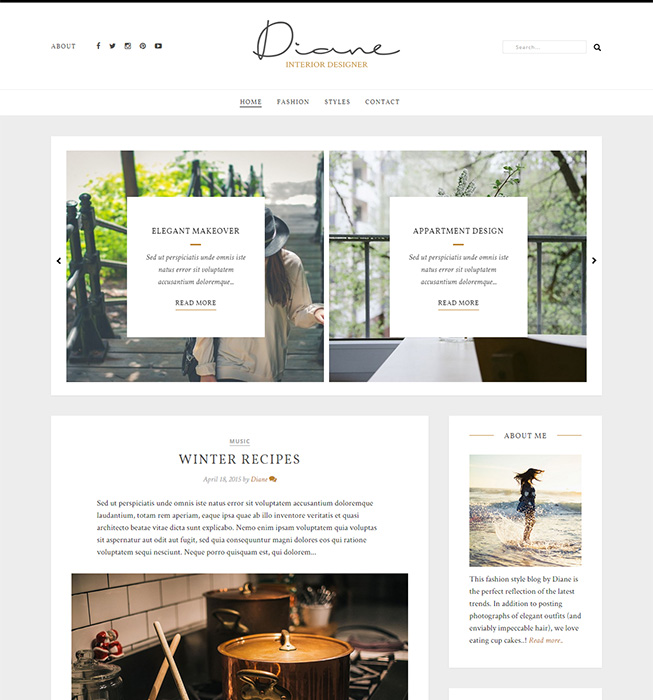 Diane Premium WordPress Theme | Themes Art Design